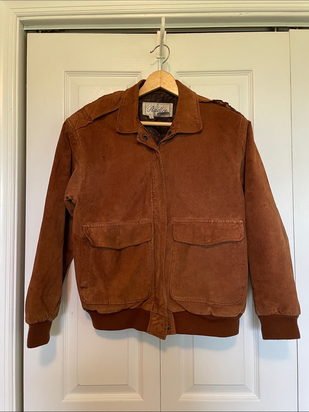 VTG Radlee sz S brown suede bomber jacket